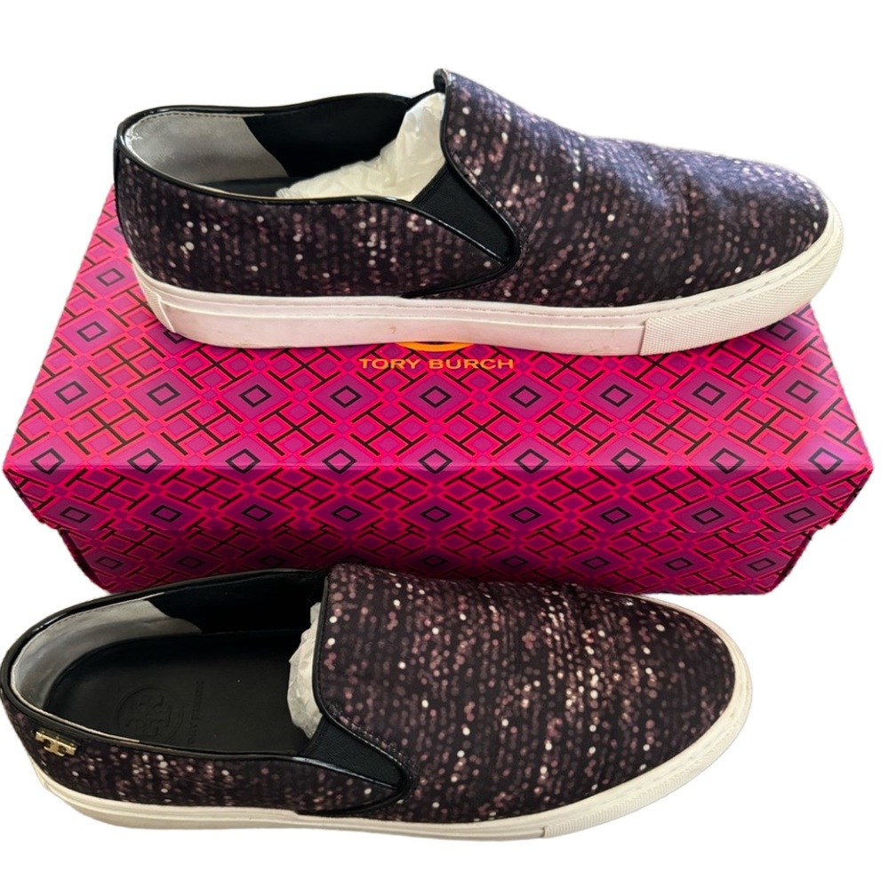 TORY BURCH Designer Multi-color Casual Slip-On Tennis Shoes/ Sneakers Size 8.5 - Picture 2 of 14